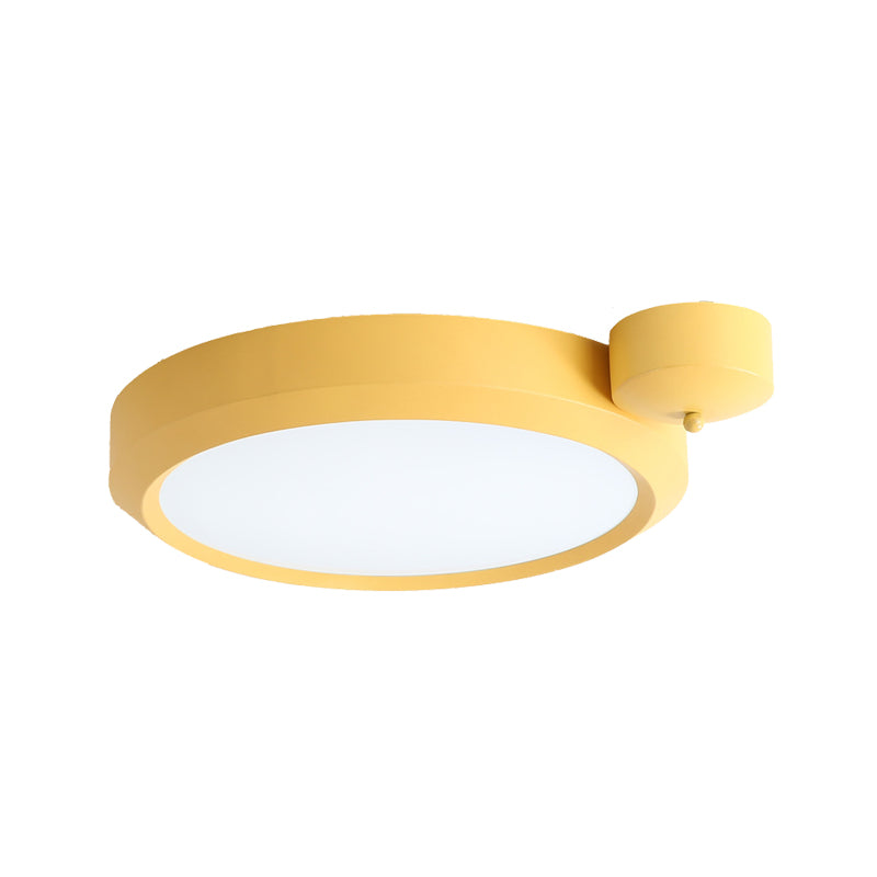 Blue/Red/Yellow Round Flushmount Lighting Metal Integrated Led Nordic Ceiling Flush Light in Second Gear, 20.5"/25" W Clearhalo 'Ceiling Lights' 'Close To Ceiling Lights' 'Close to ceiling' 'Flush mount' Lighting' 375031