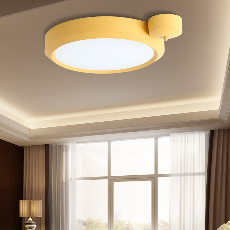 Blue/Red/Yellow Round Flushmount Lighting Metal Integrated Led Nordic Ceiling Flush Light in Second Gear, 20.5"/25" W Clearhalo 'Ceiling Lights' 'Close To Ceiling Lights' 'Close to ceiling' 'Flush mount' Lighting' 375033