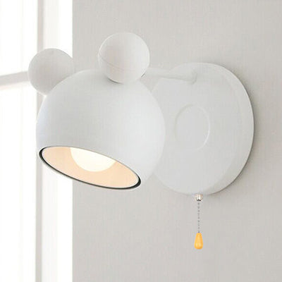 Modern Style Circle Wall Mounted Lamp Metal 1 Light Wall Sconce Lighting for Bedroom White Clearhalo 'Wall Lamps & Sconces' 'Wall Lights' Lighting' 37522