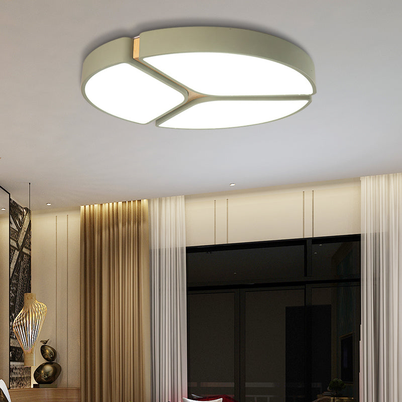 16"/19.5"/23.5" Wide Circular Flushmount Light Macaron Metallic Led Close to Ceiling Light in Warm/White Light Clearhalo 'Ceiling Lights' 'Close To Ceiling Lights' 'Close to ceiling' 'Flush mount' Lighting' 375256