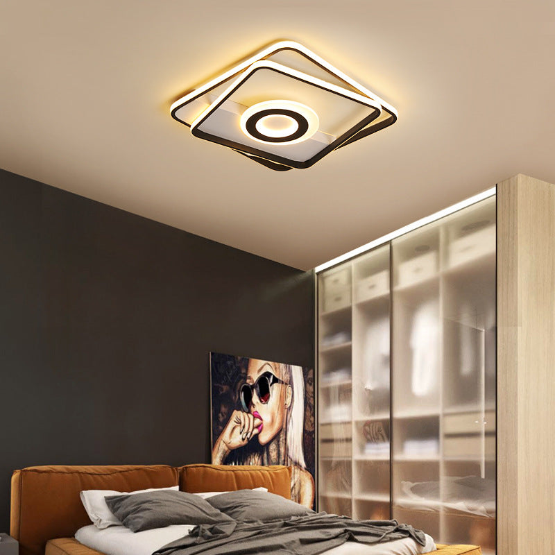 16"/19.5"/23.5"/35.5" Wide Led Square Ceiling Flush Light Minimalist Metal Close to Ceiling Light in Warm/White Light White Clearhalo 'Ceiling Lights' 'Close To Ceiling Lights' 'Close to ceiling' 'Flush mount' Lighting' 375395