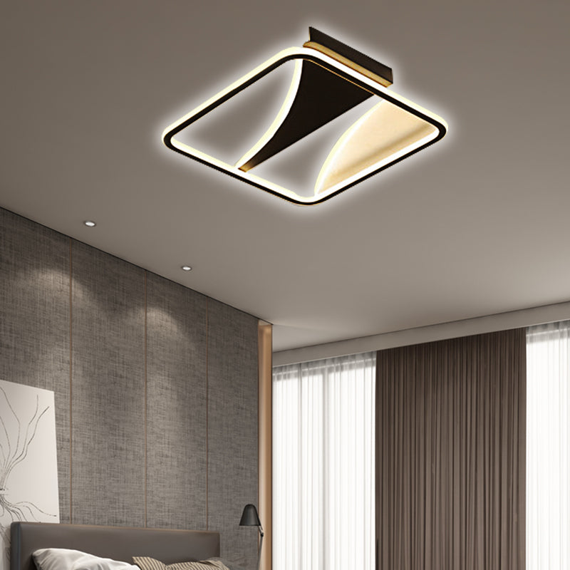 16"/19.5"/23.5"/35.5" Wide Ultra Thin Flush Lighting Metallic Led Modern Flush Ceiling Light in Warm/White Light Clearhalo 'Ceiling Lights' 'Close To Ceiling Lights' 'Close to ceiling' 'Flush mount' Lighting' 376874