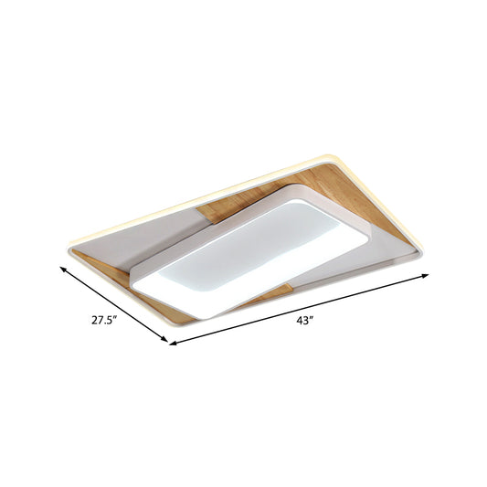 Modern Slim Rectangle Ceiling Lamp Acrylic LED Flush Mount Light in White for Bedroom Foyer Clearhalo 'Ceiling Lights' 'Close To Ceiling Lights' 'Close to ceiling' 'Flush mount' Lighting' 377001