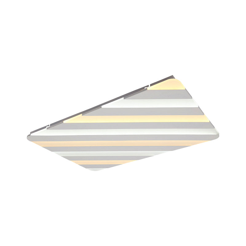 Simple White Flush Ceiling Light with Stripe Pattern Acrylic LED Ceiling Lamp for Dining Room Clearhalo 'Ceiling Lights' 'Close To Ceiling Lights' 'Close to ceiling' 'Flush mount' Lighting' 377008