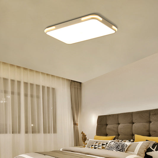 Slim Rectangle Hotel Ceiling Fixture Acrylic Modern Style LED Flush Mount Light in White White 23.5" Clearhalo 'Ceiling Lights' 'Close To Ceiling Lights' 'Close to ceiling' 'Flush mount' Lighting' 377053