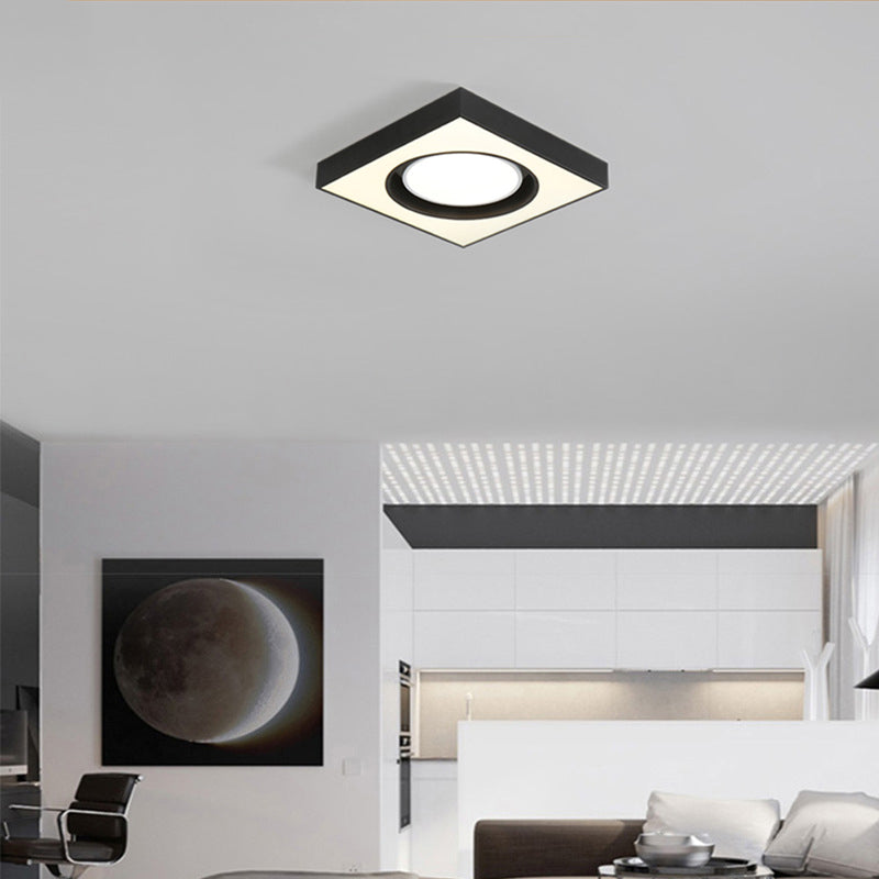 Acrylic Square Ceiling Mount Light Modern LED Flush Light in Black and White for Cloth Sop Black 16" Clearhalo 'Ceiling Lights' 'Close To Ceiling Lights' 'Close to ceiling' 'Flush mount' Lighting' 377068