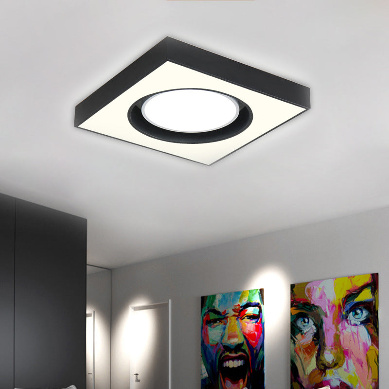 Acrylic Square Ceiling Mount Light Modern LED Flush Light in Black and White for Cloth Sop Clearhalo 'Ceiling Lights' 'Close To Ceiling Lights' 'Close to ceiling' 'Flush mount' Lighting' 377069