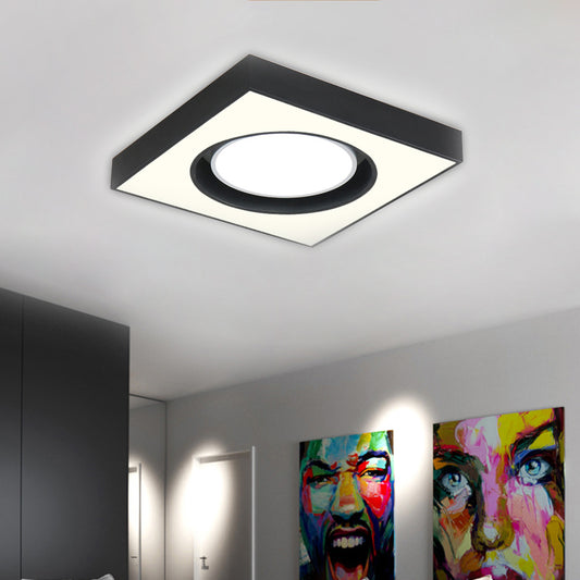 Acrylic Square Ceiling Mount Light Modern LED Flush Light in Black and White for Cloth Sop Clearhalo 'Ceiling Lights' 'Close To Ceiling Lights' 'Close to ceiling' 'Flush mount' Lighting' 377069