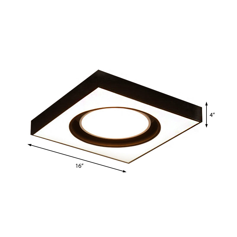 Acrylic Square Ceiling Mount Light Modern LED Flush Light in Black and White for Cloth Sop Clearhalo 'Ceiling Lights' 'Close To Ceiling Lights' 'Close to ceiling' 'Flush mount' Lighting' 377071