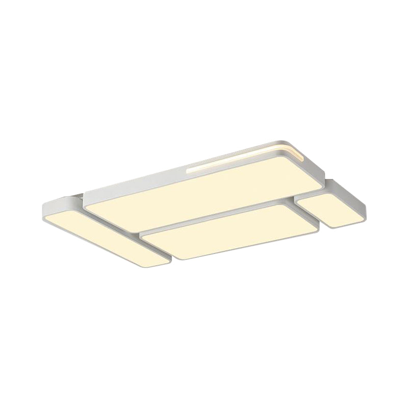 Simple Rectangle Ceiling Mount Light Acrylic Slim LED Ceiling Lamp in Black and White/White for Study Room Clearhalo 'Ceiling Lights' 'Close To Ceiling Lights' 'Close to ceiling' 'Flush mount' Lighting' 377137