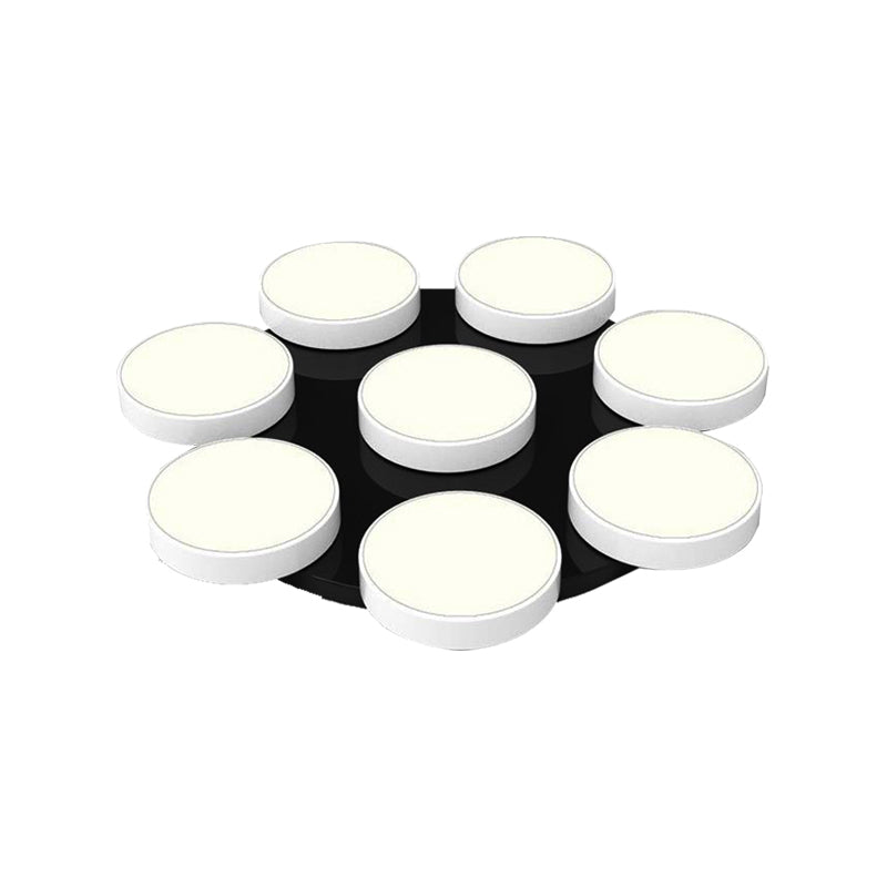 3/5/8/12 Heads Drum Flush Mount Light Modern Acrylic and Metal Ceiling Lamp in Black/White for Study Room Clearhalo 'Ceiling Lights' 'Close To Ceiling Lights' 'Close to ceiling' 'Semi-flushmount' Lighting' 377231