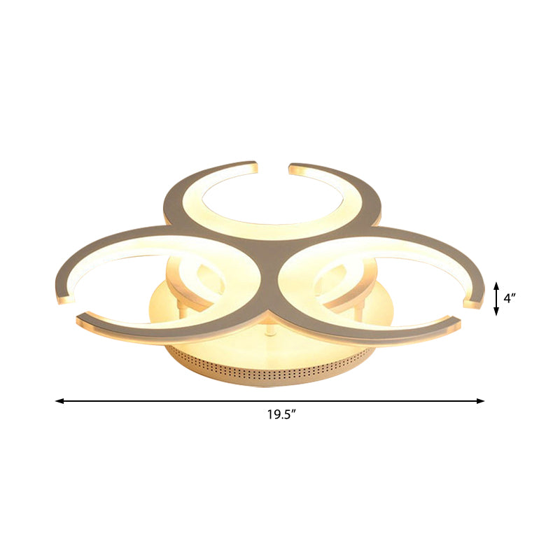 19.5"/23.5" Restaurant Ring LED Ceiling Mount Light Acrylic Contemporary White Flush Light Clearhalo 'Ceiling Lights' 'Close To Ceiling Lights' 'Close to ceiling' 'Semi-flushmount' Lighting' 377322