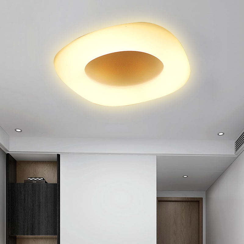 Contemporary Circle/Square Flush Ceiling Light Acrylic White LED Ceiling Lamp for Porch Bathroom White L Square Clearhalo 'Ceiling Lights' 'Close To Ceiling Lights' 'Close to ceiling' 'Flush mount' Lighting' 377377