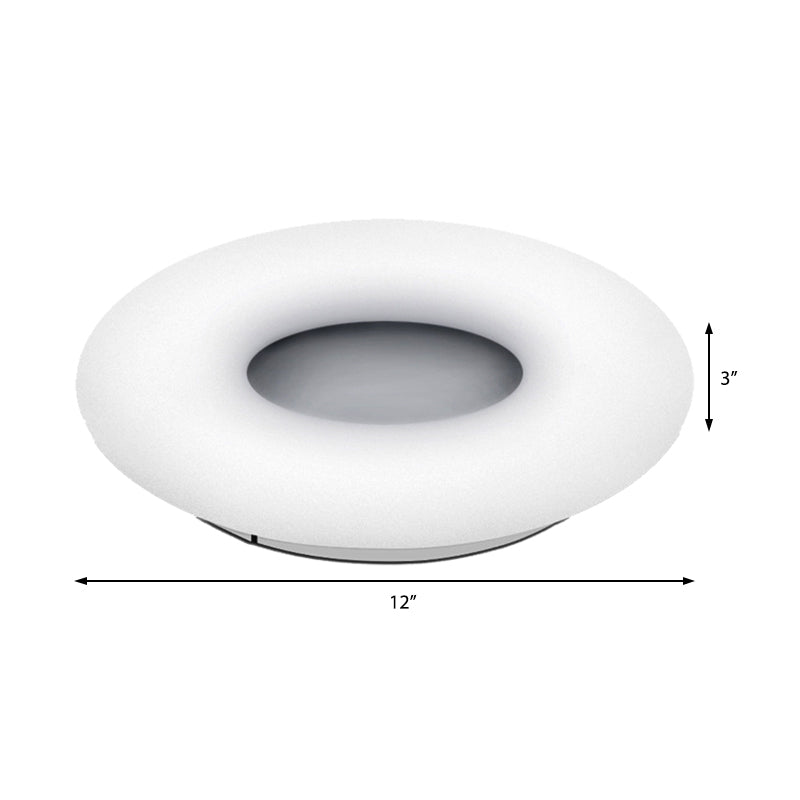 Contemporary Circle/Square Flush Ceiling Light Acrylic White LED Ceiling Lamp for Porch Bathroom Clearhalo 'Ceiling Lights' 'Close To Ceiling Lights' 'Close to ceiling' 'Flush mount' Lighting' 377383