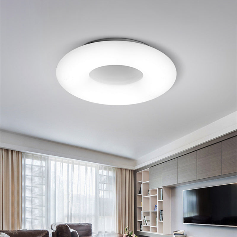 Contemporary Circle/Square Flush Ceiling Light Acrylic White LED Ceiling Lamp for Porch Bathroom White L Round Clearhalo 'Ceiling Lights' 'Close To Ceiling Lights' 'Close to ceiling' 'Flush mount' Lighting' 377384