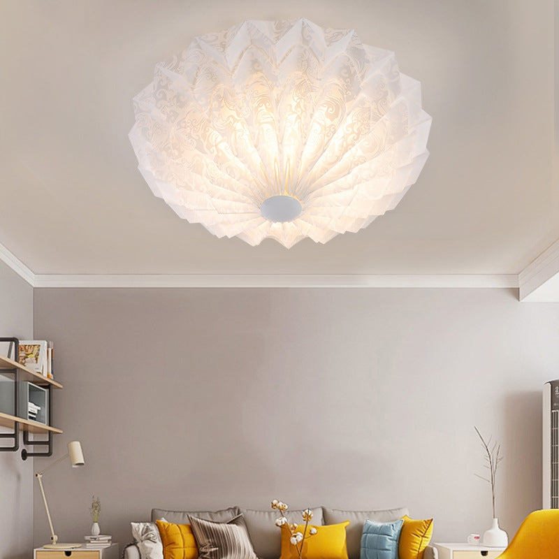 White Acrylic Flush Lighting with Dome Shade Integrated 21"/26" Wide 1 Light Modern Led Indoor Flush Mount Light White 21" B Clearhalo 'Ceiling Lights' 'Close To Ceiling Lights' 'Close to ceiling' 'Flush mount' Lighting' 377766