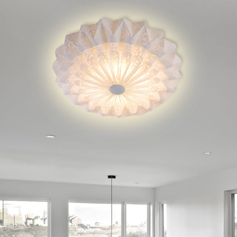 White Acrylic Flush Lighting with Dome Shade Integrated 21"/26" Wide 1 Light Modern Led Indoor Flush Mount Light White 26" C Clearhalo 'Ceiling Lights' 'Close To Ceiling Lights' 'Close to ceiling' 'Flush mount' Lighting' 377777