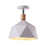 Metal Hexagon Ceiling Mount Light Adjustable Macaron 1 Head Gray/White/Green Semi Flush Mount Ceiling Light for Corridor Clearhalo 'Ceiling Lights' 'Close To Ceiling Lights' 'Close to ceiling' 'Semi-flushmount' Lighting' 379467