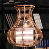 Gourd Hanging Light Chinese Bamboo 1 Head Brown Pendant Lighting Fixture for Living Room Clearhalo 'Ceiling Lights' 'Pendant Lights' 'Pendants' Lighting' 379785