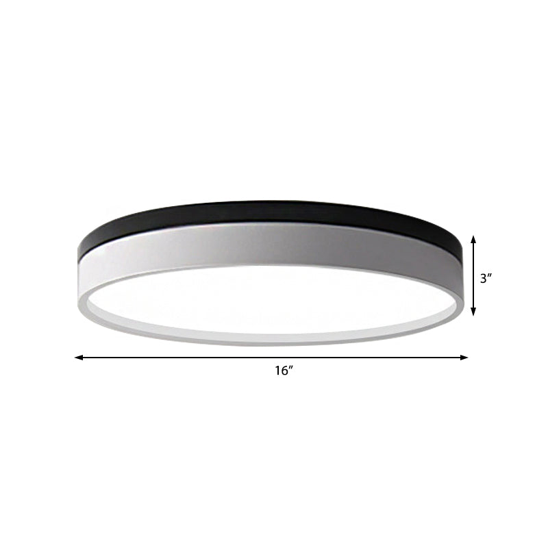 Nordic Tambour Iron Flush Mount 12/16/19.5 Inch Dia LED Ceiling Lighting Fixture in White Light, White/Pink/Yellow Clearhalo 'Ceiling Lights' 'Close To Ceiling Lights' 'Close to ceiling' 'Flush mount' Lighting' 379848