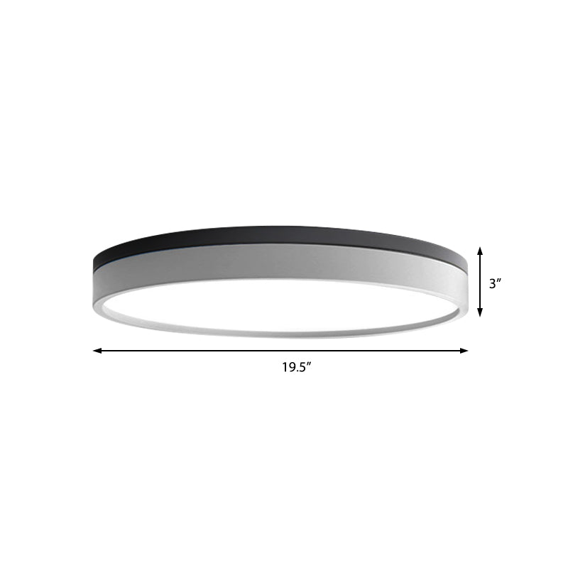 Nordic Tambour Iron Flush Mount 12/16/19.5 Inch Dia LED Ceiling Lighting Fixture in White Light, White/Pink/Yellow Clearhalo 'Ceiling Lights' 'Close To Ceiling Lights' 'Close to ceiling' 'Flush mount' Lighting' 379852