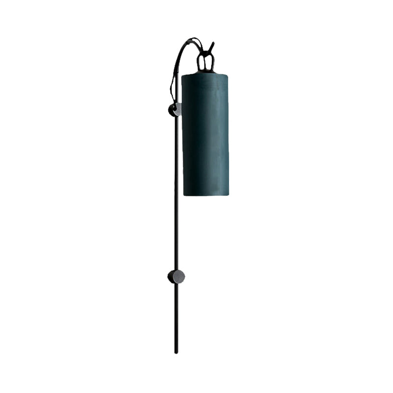 Modern Simple Tube Sconce Lighting Green/White Fabric Shade 1 Light Living Room Lighting in Black/Gold Clearhalo 'Modern wall lights' 'Modern' 'Vanity Lights' 'Wall Lights' Lighting' 379988