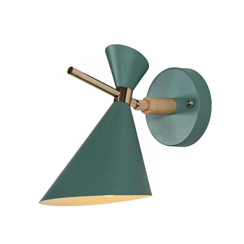 Angle Shade Wall Sconce Macaron Metal 1 Light Black/White/Pink/Yellow/Green Wall Sconce Light for Bedroom Clearhalo 'Cast Iron' 'Glass' 'Industrial' 'Modern wall lights' 'Modern' 'Tiffany' 'Traditional wall lights' 'Vanity Lights' 'Wall Lights' Lighting' 380114