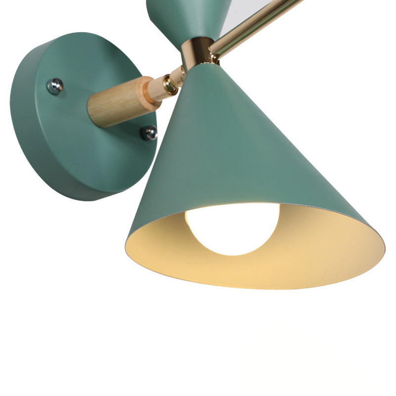 Angle Shade Wall Sconce Macaron Metal 1 Light Black/White/Pink/Yellow/Green Wall Sconce Light for Bedroom Clearhalo 'Cast Iron' 'Glass' 'Industrial' 'Modern wall lights' 'Modern' 'Tiffany' 'Traditional wall lights' 'Vanity Lights' 'Wall Lights' Lighting' 380116