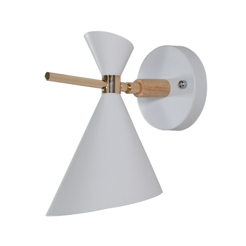 Angle Shade Wall Sconce Macaron Metal 1 Light Black/White/Pink/Yellow/Green Wall Sconce Light for Bedroom Clearhalo 'Cast Iron' 'Glass' 'Industrial' 'Modern wall lights' 'Modern' 'Tiffany' 'Traditional wall lights' 'Vanity Lights' 'Wall Lights' Lighting' 380120