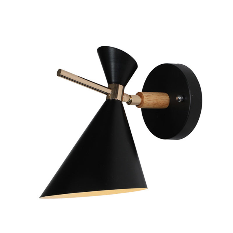 Angle Shade Wall Sconce Macaron Metal 1 Light Black/White/Pink/Yellow/Green Wall Sconce Light for Bedroom Clearhalo 'Cast Iron' 'Glass' 'Industrial' 'Modern wall lights' 'Modern' 'Tiffany' 'Traditional wall lights' 'Vanity Lights' 'Wall Lights' Lighting' 380126