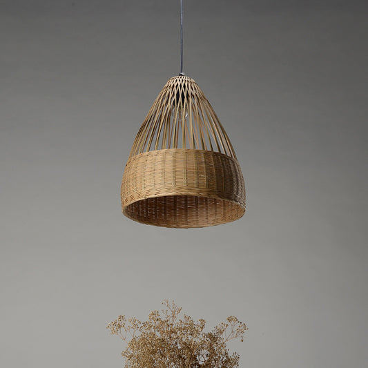 Hand-Woven Bamboo Pendant Lighting Japanese 1 Head Flaxen Ceiling Suspension Lamp Clearhalo 'Ceiling Lights' 'Pendant Lights' 'Pendants' Lighting' 380181