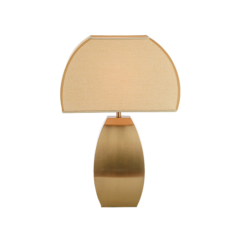 1 Head Shaded Task Light Modernism Fabric Small Desk Lamp in Gold with Metal Base Clearhalo 'Lamps' 'Table Lamps' Lighting' 380307