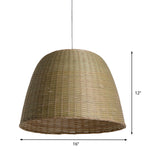 1 Head Tearoom Ceiling Lamp Asian Flaxen Hanging Light Fixture with Domed Bamboo Shade Clearhalo 'Ceiling Lights' 'Pendant Lights' 'Pendants' Lighting' 380700