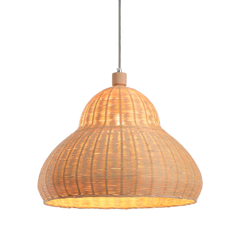 Japanese Hand-Worked Pendant Lighting Bamboo 1 Head Ceiling Suspension Lamp in Beige Clearhalo 'Ceiling Lights' 'Pendant Lights' 'Pendants' Lighting' 380733