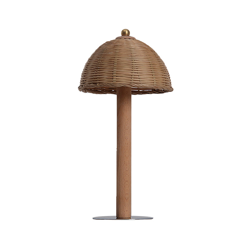 Hemisphere Desk Light Chinese Bamboo 1 Bulb Task Lighting in Wood for Dining Room Clearhalo 'Lamps' 'Table Lamps' Lighting' 381060