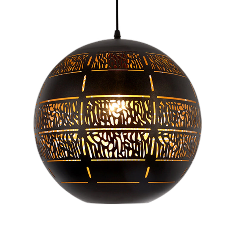 Sphere Down Lighting Decorative 1 Bulb Metal Ceiling Suspension Lamp in Bronze, 10"/12" Wide Clearhalo 'Ceiling Lights' 'Pendant Lights' 'Pendants' Lighting' 381421