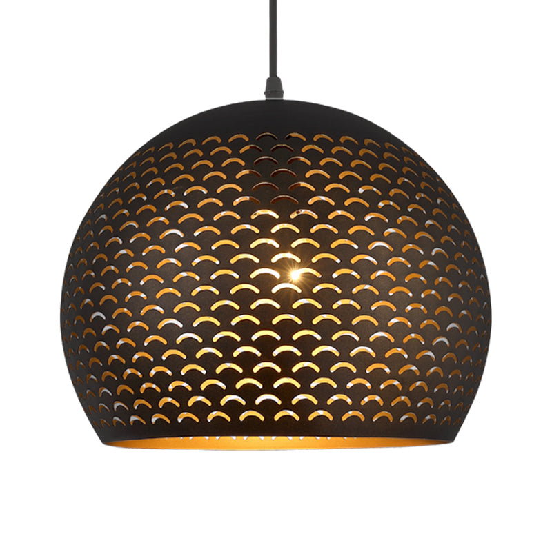 Black Globe Pendant Lighting Decorative Metal 1 Head Bedroom Hanging Ceiling Light Clearhalo 'Ceiling Lights' 'Pendant Lights' 'Pendants' Lighting' 381439