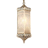 Art Deco Rectangular Pendant Light Metal 1 Head Suspended Lighting Fixture in Bronze Clearhalo 'Ceiling Lights' 'Pendant Lights' 'Pendants' Lighting' 381443