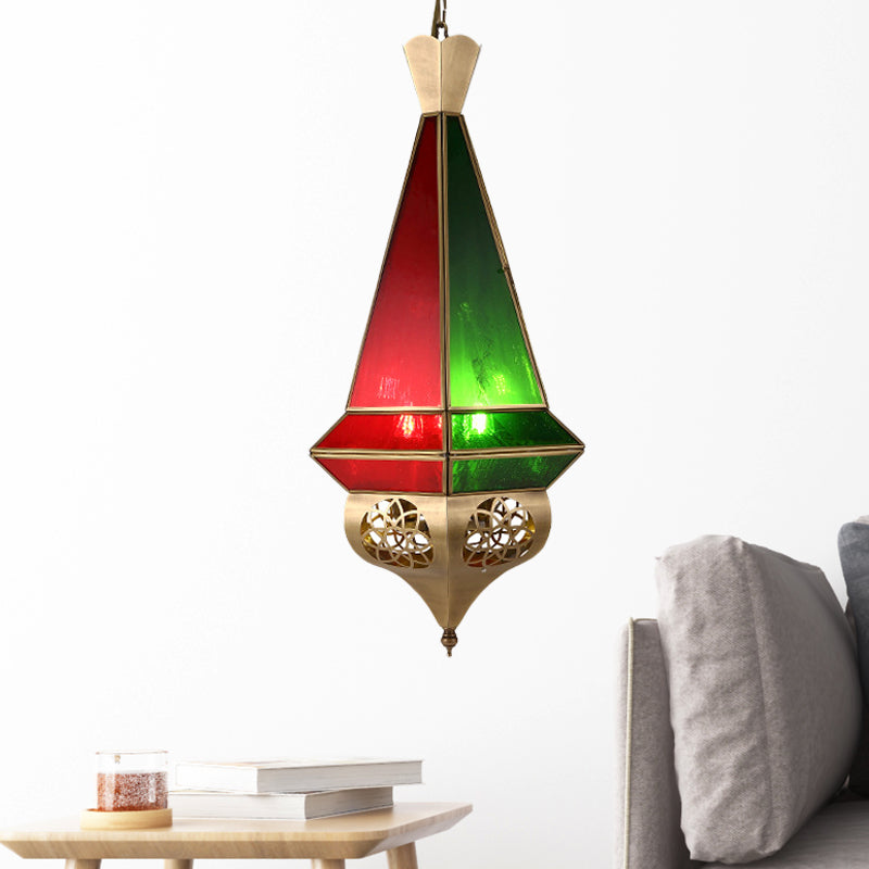 1 Head Tapered Pendant Lamp Arab Brass Metal Hanging Ceiling Light with Adjustable Chain Brass Clearhalo 'Ceiling Lights' 'Pendant Lights' 'Pendants' Lighting' 381446_26de51b2-24d9-4fd6-b71a-614e59c2fcb7