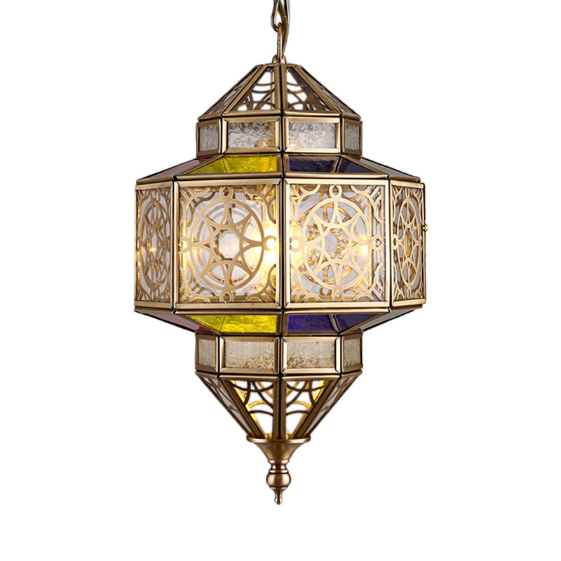 Brass Octagon Hanging Lamp Antique Metal 1 Bulb Ceiling Pendant Light with Adjustable Chain Clearhalo 'Ceiling Lights' 'Pendant Lights' 'Pendants' Lighting' 381528