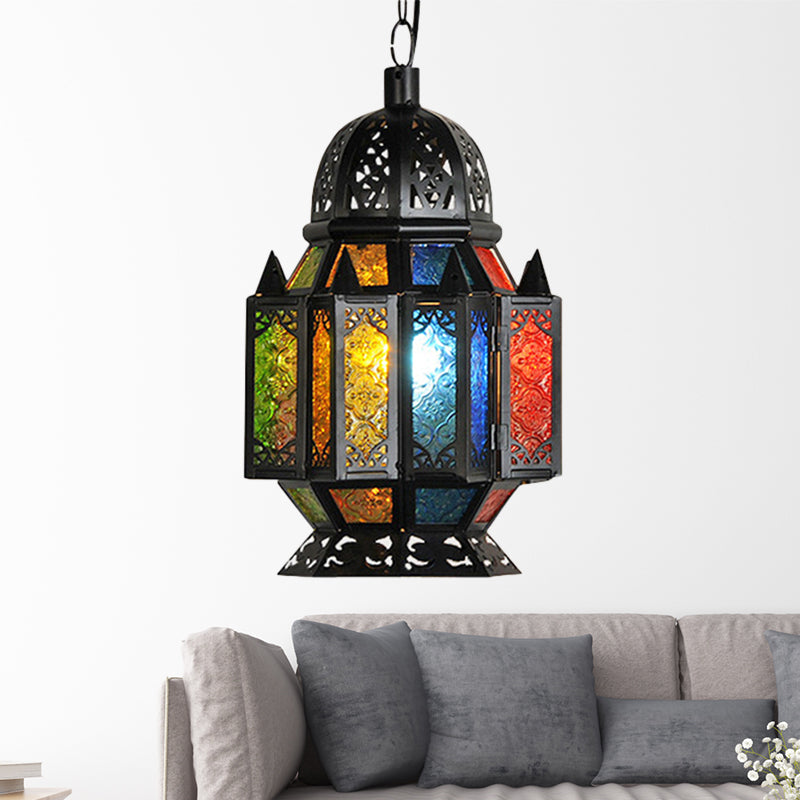 Black Jar Pendant Lamp Decorative Metal 1 Head Hanging Ceiling Light with Adjustable Chain Clearhalo 'Ceiling Lights' 'Pendant Lights' 'Pendants' Lighting' 381547