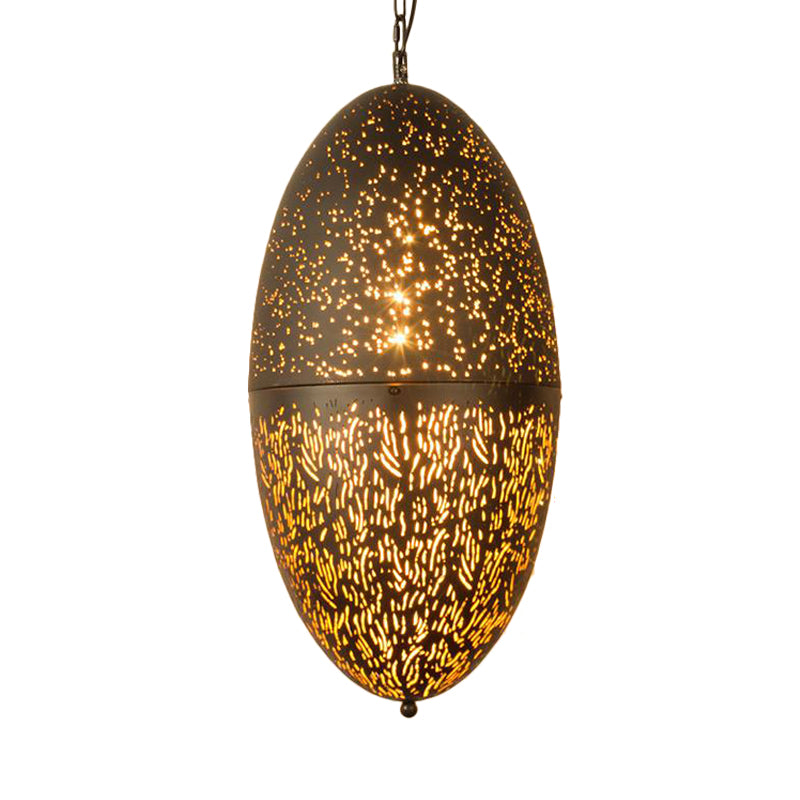 Carved Pendant Lighting Decorative 1 Head 8"/11"/13" Wide Metal Hanging Light Fixture in Brass Clearhalo 'Ceiling Lights' 'Pendant Lights' 'Pendants' Lighting' 381589