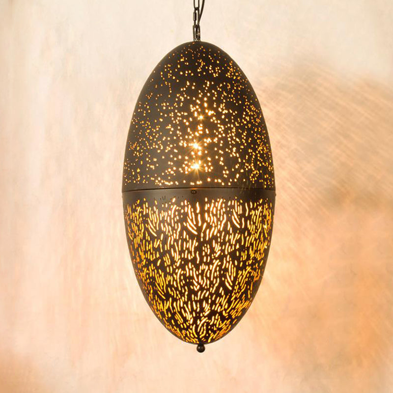 Carved Pendant Lighting Decorative 1 Head 8"/11"/13" Wide Metal Hanging Light Fixture in Brass Clearhalo 'Ceiling Lights' 'Pendant Lights' 'Pendants' Lighting' 381590