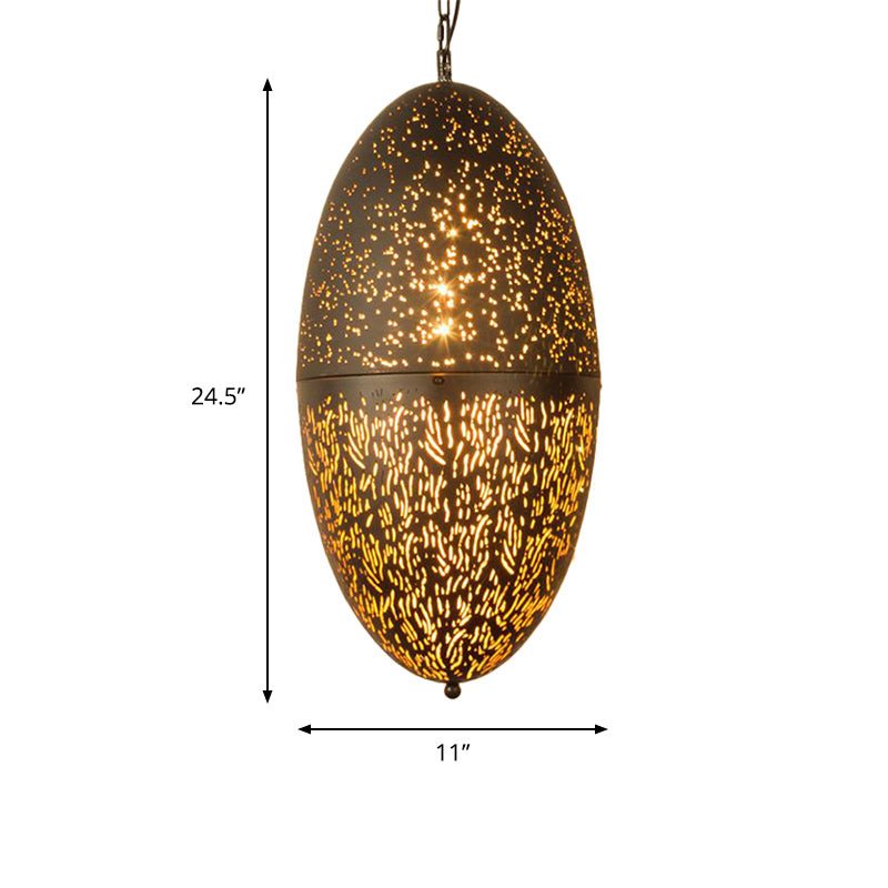 Carved Pendant Lighting Decorative 1 Head 8"/11"/13" Wide Metal Hanging Light Fixture in Brass Clearhalo 'Ceiling Lights' 'Pendant Lights' 'Pendants' Lighting' 381591