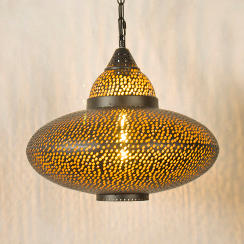 Laser Cut Hanging Lamp Art Deco 1 Bulb Metal Pendant Lighting Fixture in Brass, 5.5"/9.5"/10" Wide Clearhalo 'Ceiling Lights' 'Pendant Lights' 'Pendants' Lighting' 381598