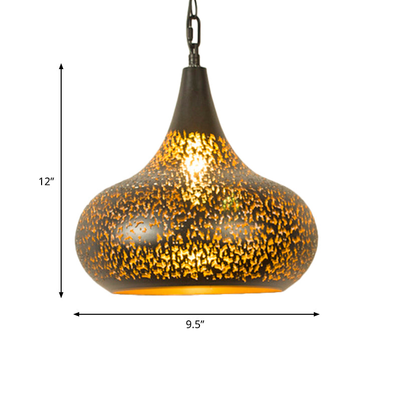 Laser Cut Hanging Lamp Art Deco 1 Bulb Metal Pendant Lighting Fixture in Brass, 5.5"/9.5"/10" Wide Clearhalo 'Ceiling Lights' 'Pendant Lights' 'Pendants' Lighting' 381602