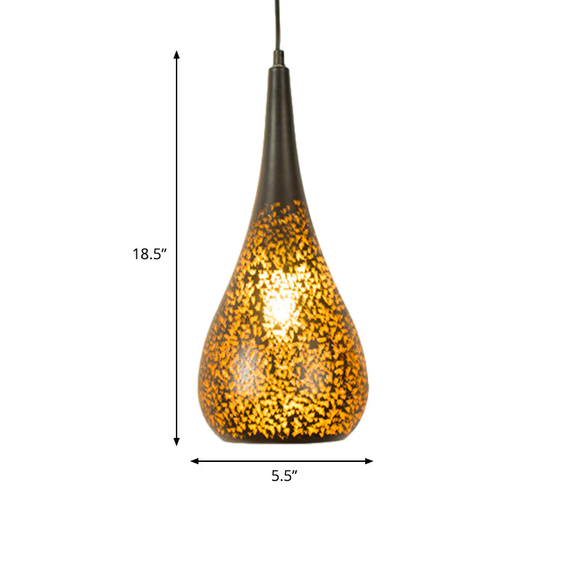 Laser Cut Hanging Lamp Art Deco 1 Bulb Metal Pendant Lighting Fixture in Brass, 5.5"/9.5"/10" Wide Clearhalo 'Ceiling Lights' 'Pendant Lights' 'Pendants' Lighting' 381605