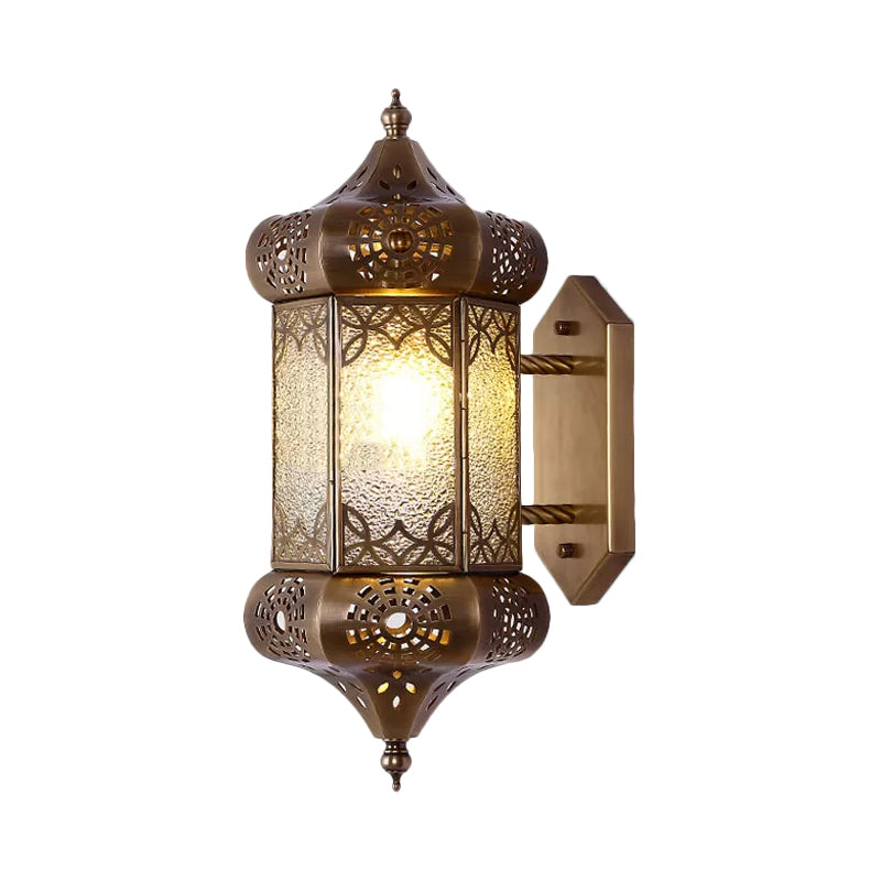 Metal Brass Wall Lighting Fixture Lantern 1 Head Traditional Wall Sconce Light for Restaurant Clearhalo 'Wall Lamps & Sconces' 'Wall Lights' Lighting' 381772