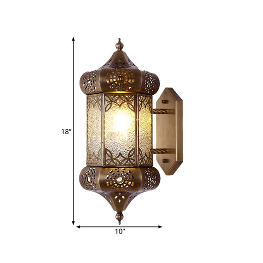 Metal Brass Wall Lighting Fixture Lantern 1 Head Traditional Wall Sconce Light for Restaurant Clearhalo 'Wall Lamps & Sconces' 'Wall Lights' Lighting' 381773