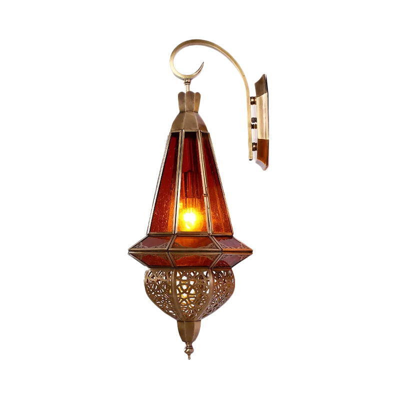 1 Bulb Metal Wall Lamp Sconce Art Deco Brass Urn Restaurant Wall Mounted Lighting Clearhalo 'Wall Lamps & Sconces' 'Wall Lights' Lighting' 381776